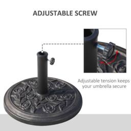 OUTSUNNY 9kg Garden Parasol Base, Round Resin Sun Umbrella Base, Bronze - thumbnail 4