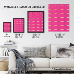 "Artery8 Textile Pattern Vibrant Pink Vintage Japan Wall Art Print Korin - Size: W12"" x H16""" - thumbnail 3