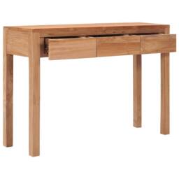 Berkfield Home Console Table 110x35x75 cm Solid Teak Wood in Brown - Size: 110 x 35 x 75 cm - thumbnail 3