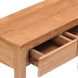 Berkfield Home Console Table 110x35x75 cm Solid Teak Wood in Brown - Size: 110 x 35 x 75 cm - thumbnail 6