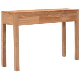 Berkfield Home Console Table 110x35x75 cm Solid Teak Wood in Brown - Size: 110 x 35 x 75 cm - thumbnail 1