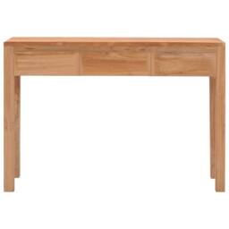 Berkfield Home Console Table 110x35x75 cm Solid Teak Wood in Brown - Size: 110 x 35 x 75 cm - thumbnail 2