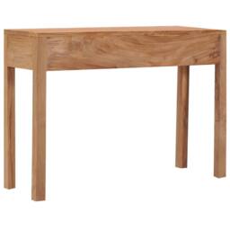 Berkfield Home Console Table 110x35x75 cm Solid Teak Wood in Brown - Size: 110 x 35 x 75 cm - thumbnail 4