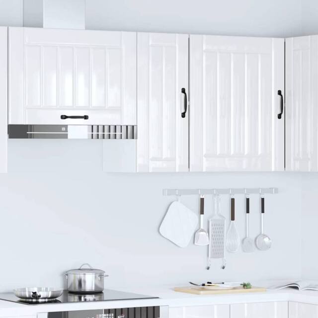 Berkfield Home Kitchen Wall Cabinet Lucca High Gloss White Engineered Wood - image 1