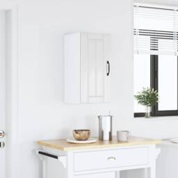 Berkfield Home Kitchen Wall Cabinet Lucca High Gloss White Engineered Wood - thumbnail 3