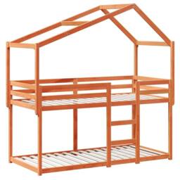 Berkfield Home Bunk Bed without Mattress Wax Brown 80x200 cm Solid Wood Pine - thumbnail 3