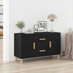 Berkfield Home Sideboard Black Oak 100x36x60 cm Engineered Wood - Size: 100 x 36 x 60 cm - thumbnail 1