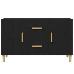 Berkfield Home Sideboard Black Oak 100x36x60 cm Engineered Wood - Size: 100 x 36 x 60 cm - thumbnail 6
