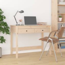 Berkfield Home Desk with Drawers 100x50x78 cm Solid Wood Pine in Brown - Size: 100 x 50 x 78 cm