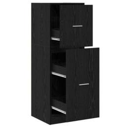 Berkfield Home Modern Apothecary Cabinet Black Oak 40x41x118 cm Engineered Wood - Size: 40 x 41 x 118 cm - thumbnail 1