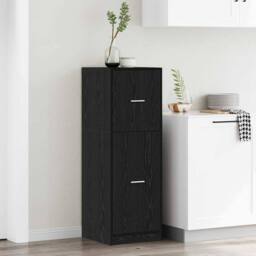 Berkfield Home Modern Apothecary Cabinet Black Oak 40x41x118 cm Engineered Wood - Size: 40 x 41 x 118 cm - thumbnail 2