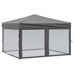 Berkfield Home Sturdy Folding Party Tent with Sidewalls Anthracite 3x3 m in Dark Grey - thumbnail 3