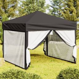 Berkfield Home Sturdy Folding Party Tent with Sidewalls Anthracite 3x3 m in Dark Grey - thumbnail 2