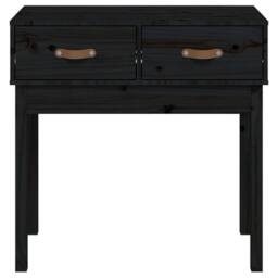 Berkfield Home Beautiful Console Table Black 76.5x40x75 cm Solid Wood Pine - thumbnail 1