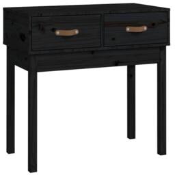 Berkfield Home Beautiful Console Table Black 76.5x40x75 cm Solid Wood Pine - thumbnail 3