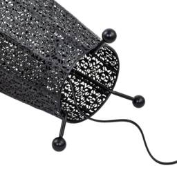 Happy Homewares Traditional & Ornate Floral Moroccan Metal Floor Lamp in Black - thumbnail 3