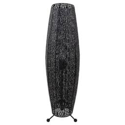 Happy Homewares Traditional & Ornate Floral Moroccan Metal Floor Lamp in Black