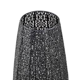 Happy Homewares Traditional & Ornate Floral Moroccan Metal Floor Lamp in Black - thumbnail 5