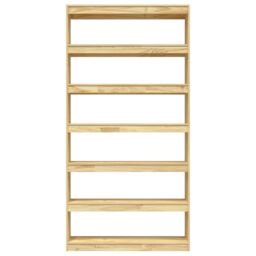 Berkfield Home Book Cabinet/Room Divider 100x30x200 cm Solid Pinewood in Brown - Size: 100 x 30 x 200 cm - thumbnail 5