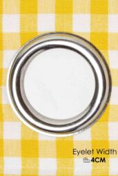 Homescapes Cotton Gingham Eyelet Curtain Pair in Yellow - Size: 140 cm width x 183 cm drop - thumbnail 3