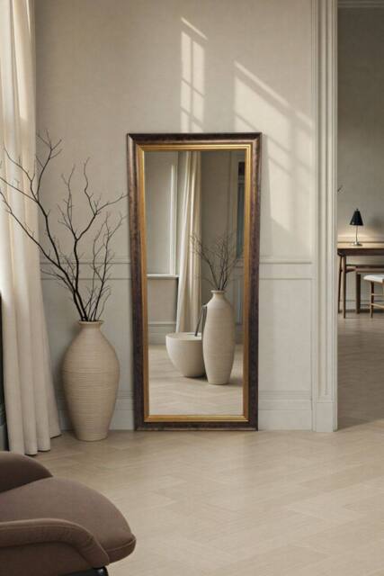 Yearn Mirrors Classic Tall Bronze Gold Bevelled Wall Mirror - image 1