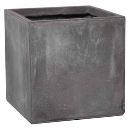 Primrose Garden Fibrecotta Cement Finish Effect Outdoor Planter Square 50cm in Dark Grey - thumbnail 1