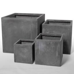 Primrose Garden Fibrecotta Cement Finish Effect Outdoor Planter Square 50cm in Dark Grey - thumbnail 5