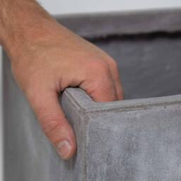 Primrose Garden Fibrecotta Cement Finish Effect Outdoor Planter Square 50cm in Dark Grey - thumbnail 3