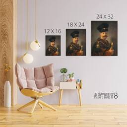 "Artery8 A Polish nobleman Rembrandt van Rijn Canvas Wall Art Print - Size: W12"" x H16""" - thumbnail 4