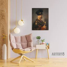 "Artery8 A Polish nobleman Rembrandt van Rijn Canvas Wall Art Print - Size: W12"" x H16""" - thumbnail 3
