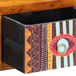 Berkfield Home Bedside Cabinet with Drawer Brown, multicolour 35 x 30 x 22 cm in Brown - thumbnail 9
