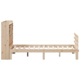 Berkfield Home Bookcase Bed without Mattress 135x190 cm Double Solid Wood Pine in Natural - thumbnail 5