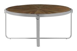 Orsina Convenient Metallic Coffee Table, Sleek Display Accent Table, Decorative Center Table, Spacious Round Table in Brown - thumbnail 3