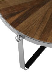 Orsina Convenient Metallic Coffee Table, Sleek Display Accent Table, Decorative Center Table, Spacious Round Table in Brown - thumbnail 5