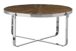 Orsina Convenient Metallic Coffee Table, Sleek Display Accent Table, Decorative Center Table, Spacious Round Table in Brown - thumbnail 6