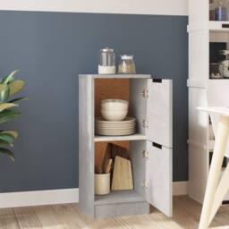 Berkfield Home Sideboard Concrete Grey 30x30x70 cm Engineered Wood - Size: 30 x 30 x 70 cm - thumbnail 3