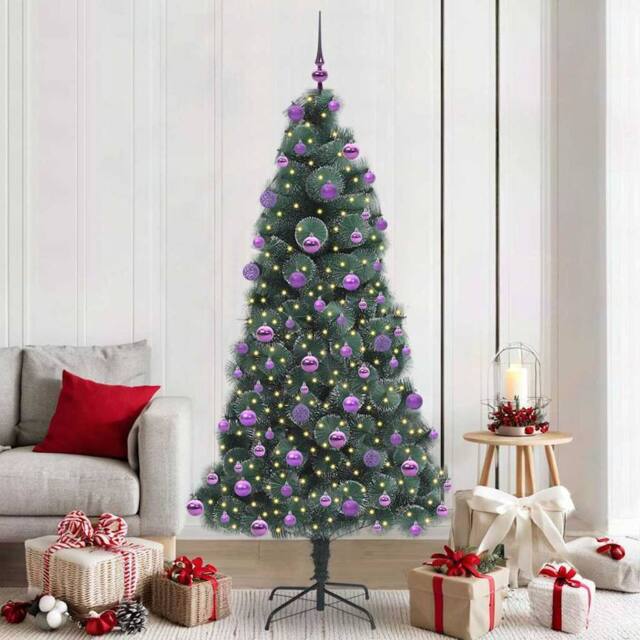 Berkfield Home Artificial Pre-lit Christmas Tree with Ball Set Green 210 cm - image 1