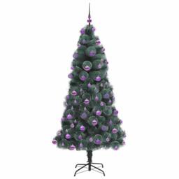 Berkfield Home Artificial Pre-lit Christmas Tree with Ball Set Green 210 cm - thumbnail 4