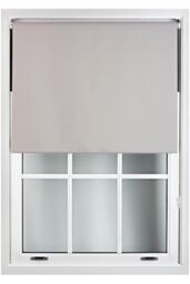 Furnished Grey Blackout Roller Blinds - Trimmable Window Shade for Home & Office - Size: 125 cm width x 165 cm drop - thumbnail 1