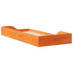 Berkfield Home Modern Floor Bed Frame Wax brown 90 x 210 cm Solid pine wood - thumbnail 7