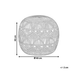 Wyld and Coco Knitted Pouffe - Chunky Crochet Grey Cotton Round Footstool - thumbnail 4