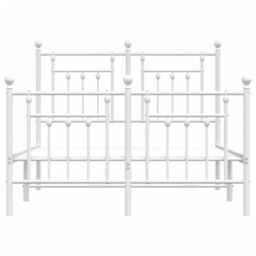 Berkfield Home Metal Bed Frame with Headboard & Footboard White 120x200 cm - Size: Small Double - thumbnail 6