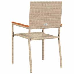 Berkfield Home Outdoor Chairs 4 pcs 54 x 56 x 90 cm in Cream - thumbnail 7