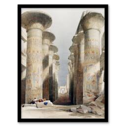 Artery8 David Roberts Framed Wall Art Print Great Hall at Karnak Temple - Size: A4 - thumbnail 1