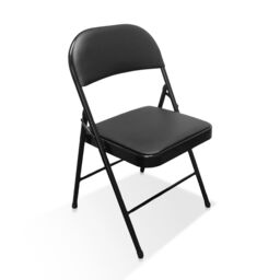 Royalford Foldable Metal Padded Chair Black Ergonomic Dining Garden 100kg Capacity - Size: 1 Pack - thumbnail 2