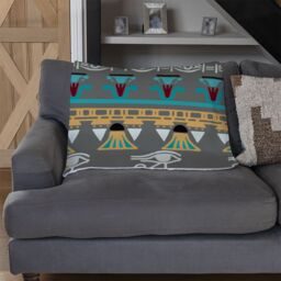 Benjamin Tate Design Tribal Art Egyptian Vintage Ethnic Silhouettes Blanket in Natural - Size: 120 cm x 150 cm - thumbnail 2