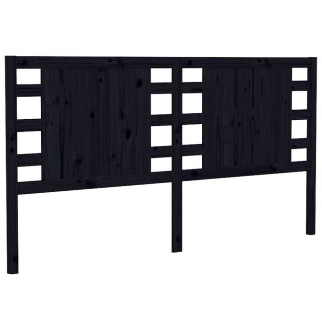 Berkfield Home Headboard Black 126x4x100 cm Solid Wood Pine - Size: 126 x 4 x 100 cm - image 1