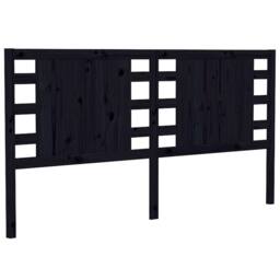 Berkfield Home Headboard Black 126x4x100 cm Solid Wood Pine - Size: 126 x 4 x 100 cm - thumbnail 1