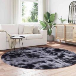 Berkfield Home Shaggy Rug High Pile NAVARRA Dark Grey 200x200 cm Polyester - Size: Medium - thumbnail 3