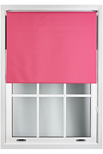 Furnished Fuchsia Pink Blackout Roller Blinds - Trimmable Window Shade for Home & Office - Size: 170 cm width x 210 cm drop - image 1
